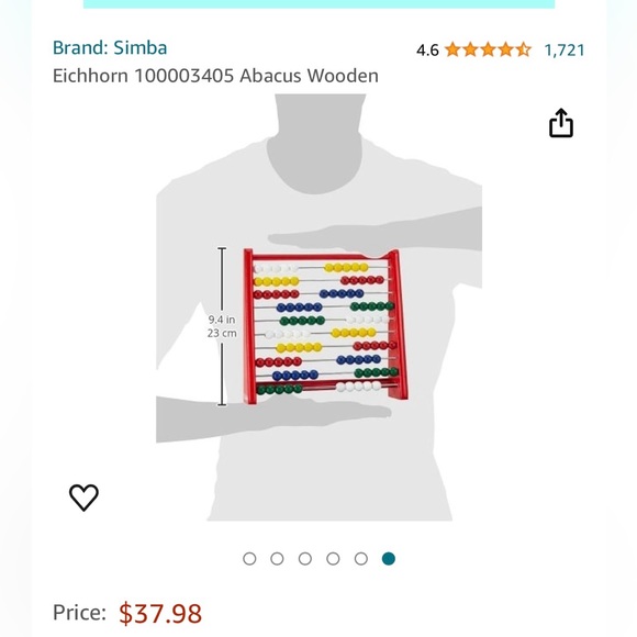 Eichhorn Wooden Abacus Kids Math Tot Learn STEM Play Educational Numbers Fun - Picture 6 of 6